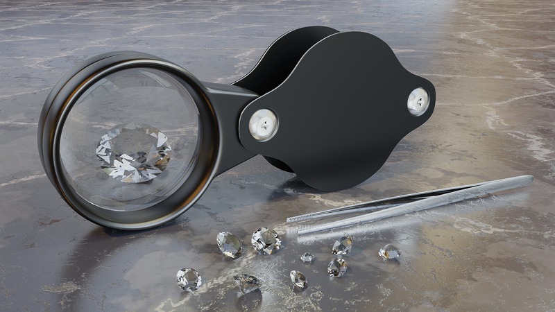 Loupe de gemmologue pour l'observation des diamants