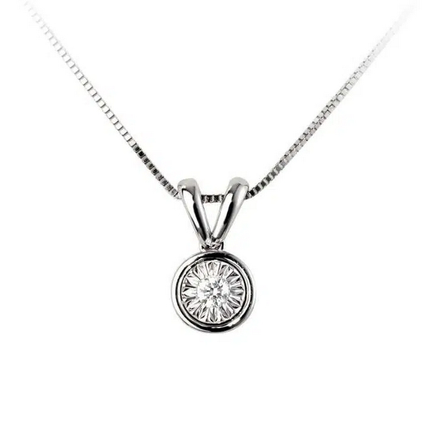 Pendentif Scintillant en or blanc palladié et diamant, serti clos