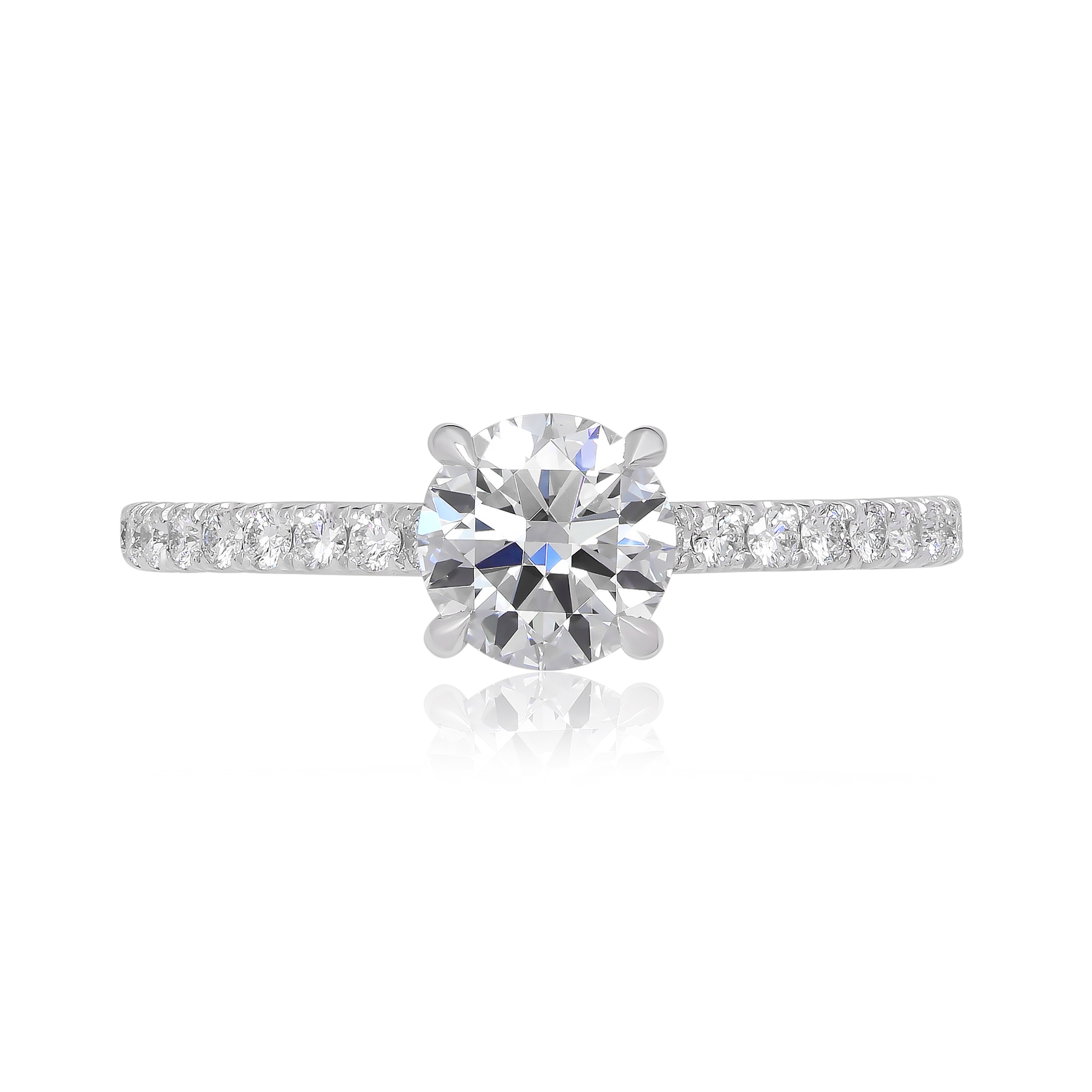 Bague de fiançailles Cristalline aux épaules serties de diamants