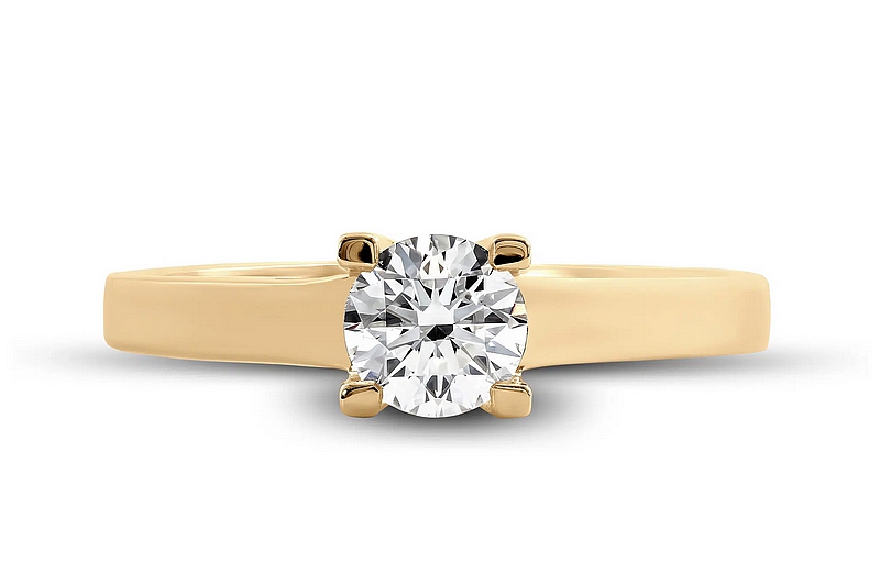Solitaire diamant Contemporaine en or jaune 18k et diamant