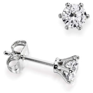Magnifiques : Boucles d'oreilles diamant en platine à six griffes. Production et livraison en 10 à 5 jours ouvrés.