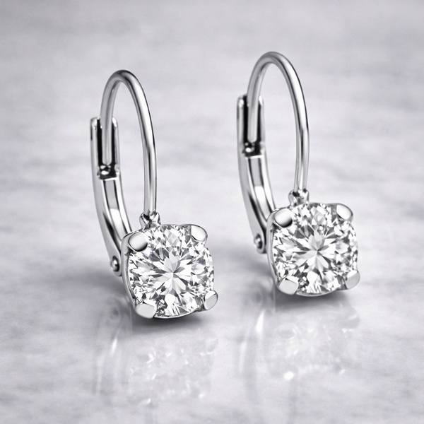 Boucles d'oreilles dormeuses en diamant pour femme