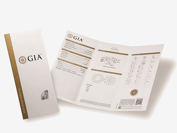 Exemple de certificat diamant établi par le GIA