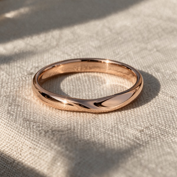 Alliance pour femme en or rose non sertie