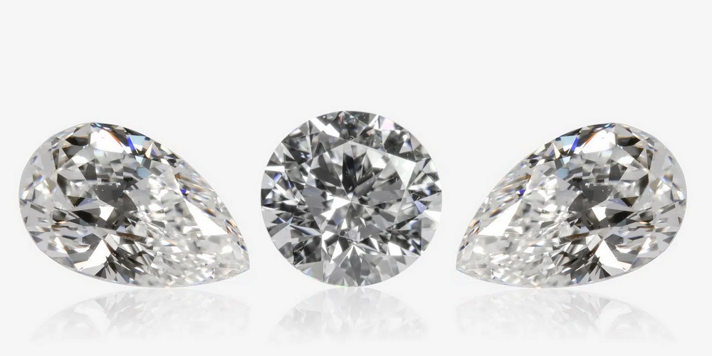 Trois diamants HSI de qualité joaillerie