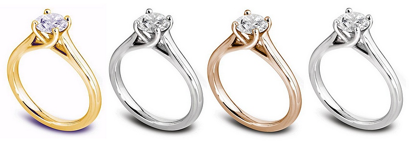 Les différents métaux des bagues de fiançailles : or jaune, or blanc, or rose et platine