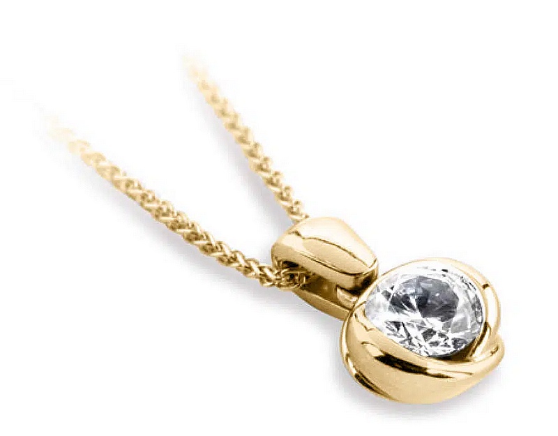 pendentif en diamant et or jaune Excquis