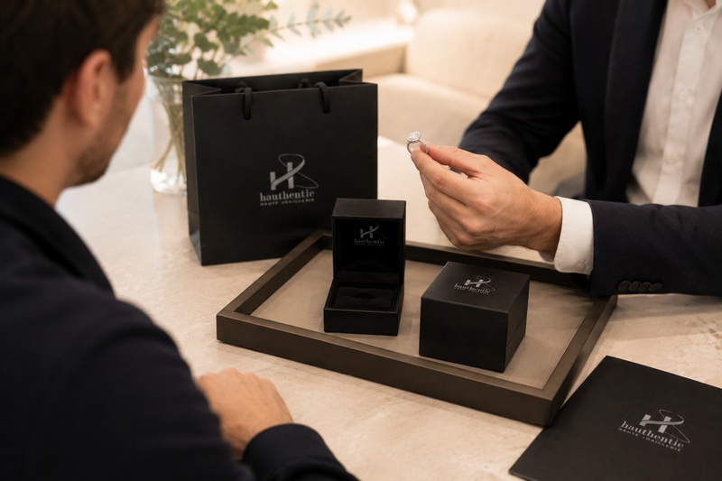 Rendez-vous privé entre le client et le joaillier Hauthentic