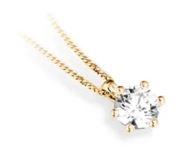 tour de cou solitaire en or jaune et diamant - Superbe
